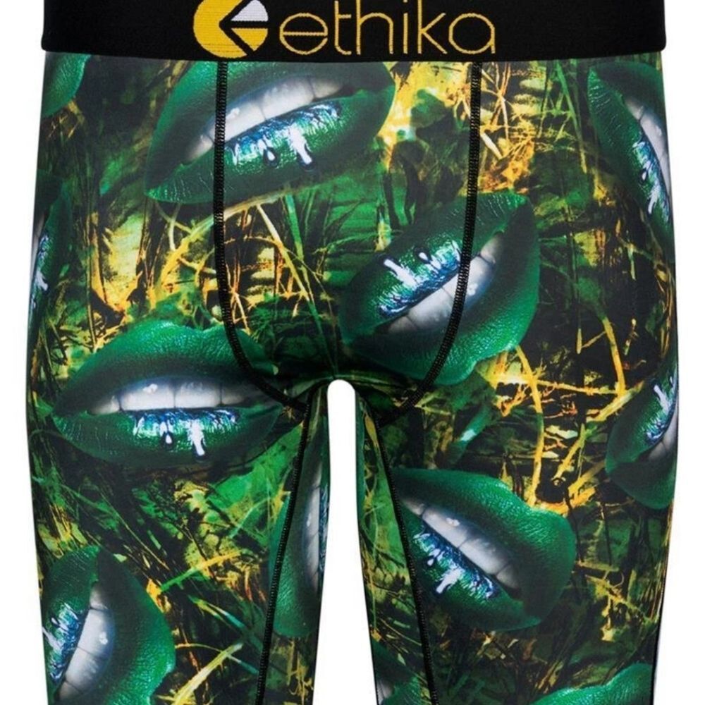 Ethika Staples Colorful Juicy Camo Green Blue Lips Boxer Briefs